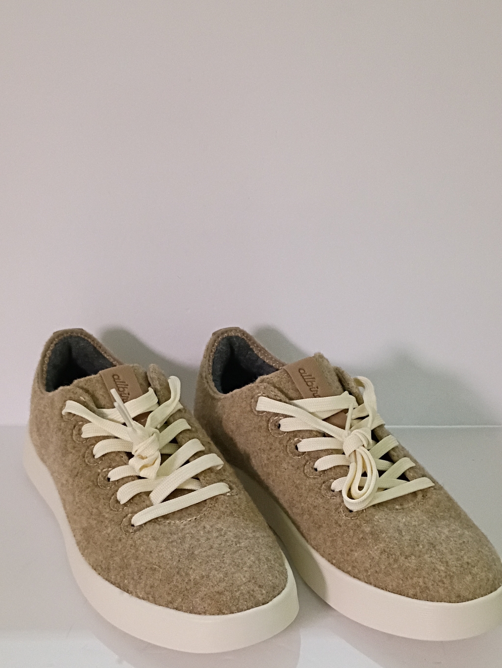 allbirds Women’s Wool Sneakers in Light Brown with Cream Laces